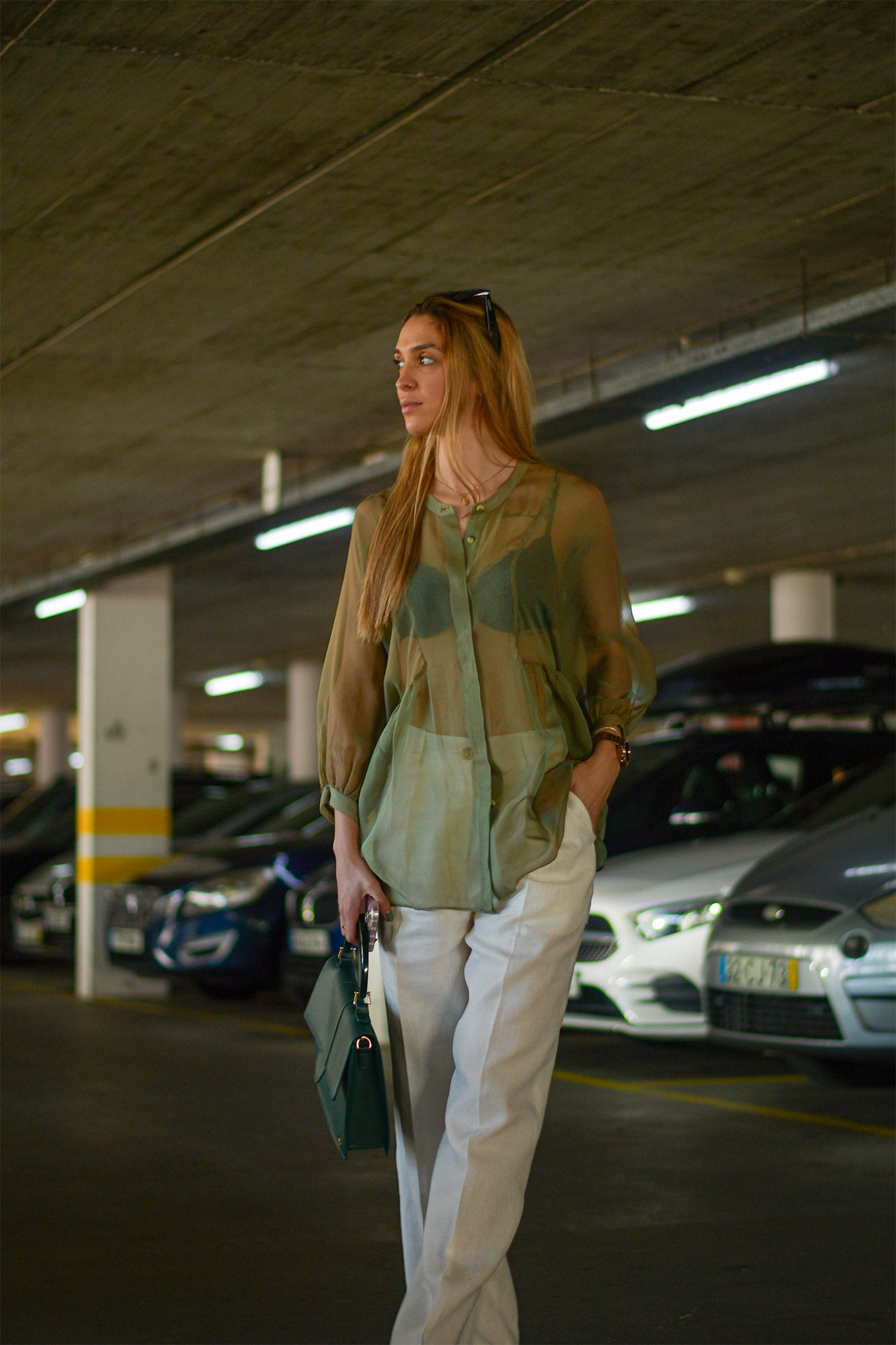 Blusa Verde Transparente