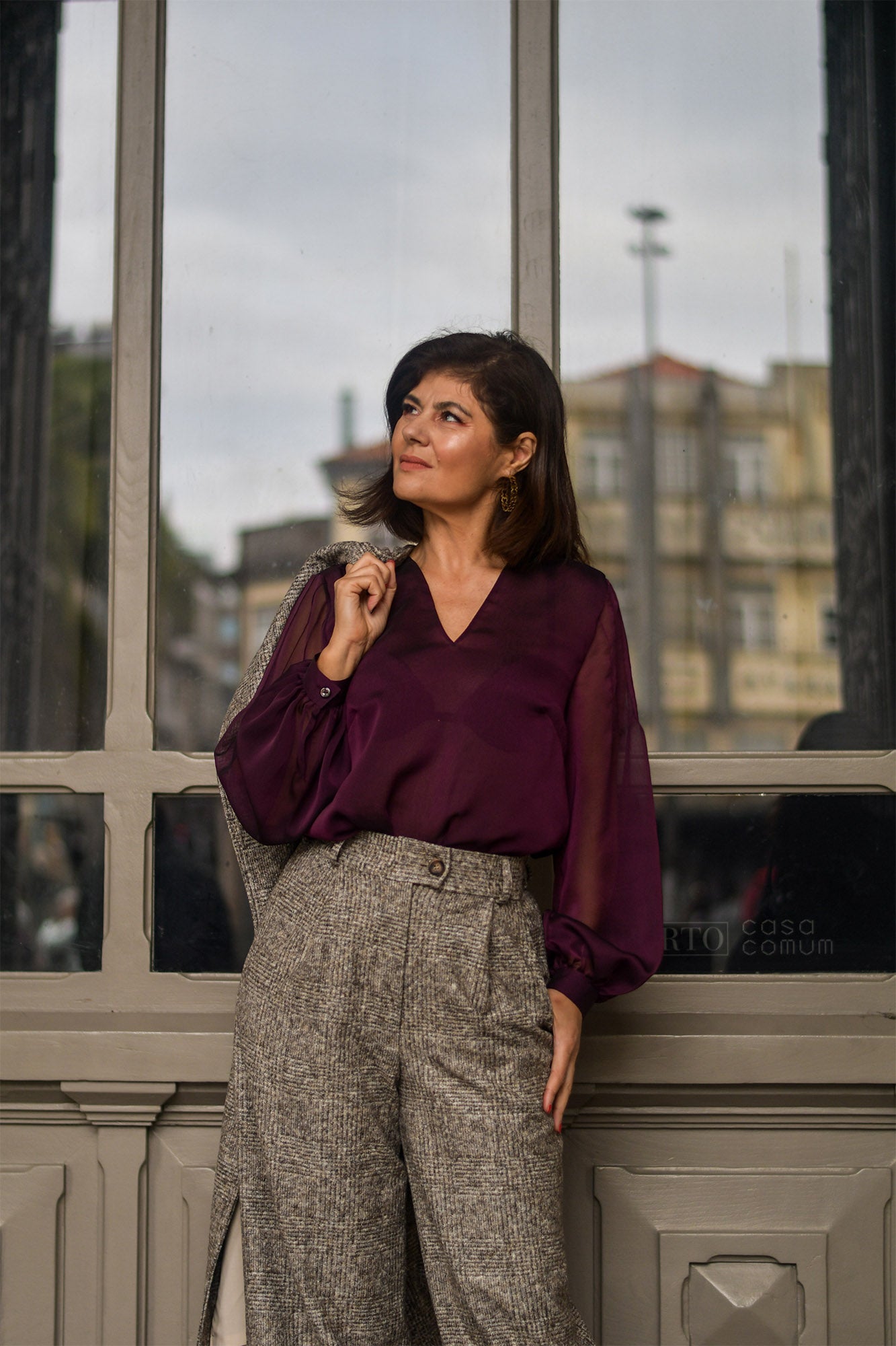 Blusa Burgundy Transparente