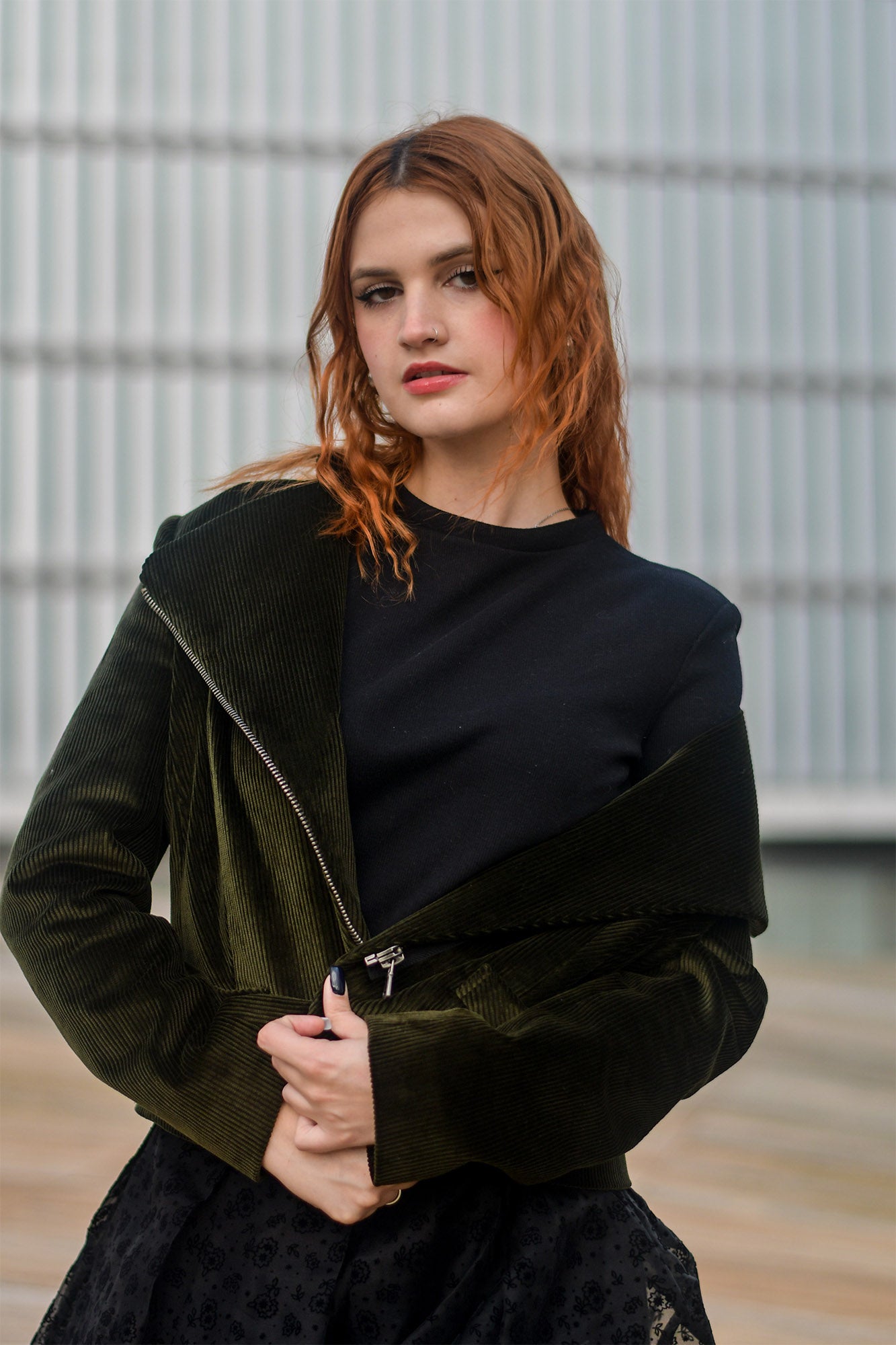 Blusão Bombazina Verde Escuro