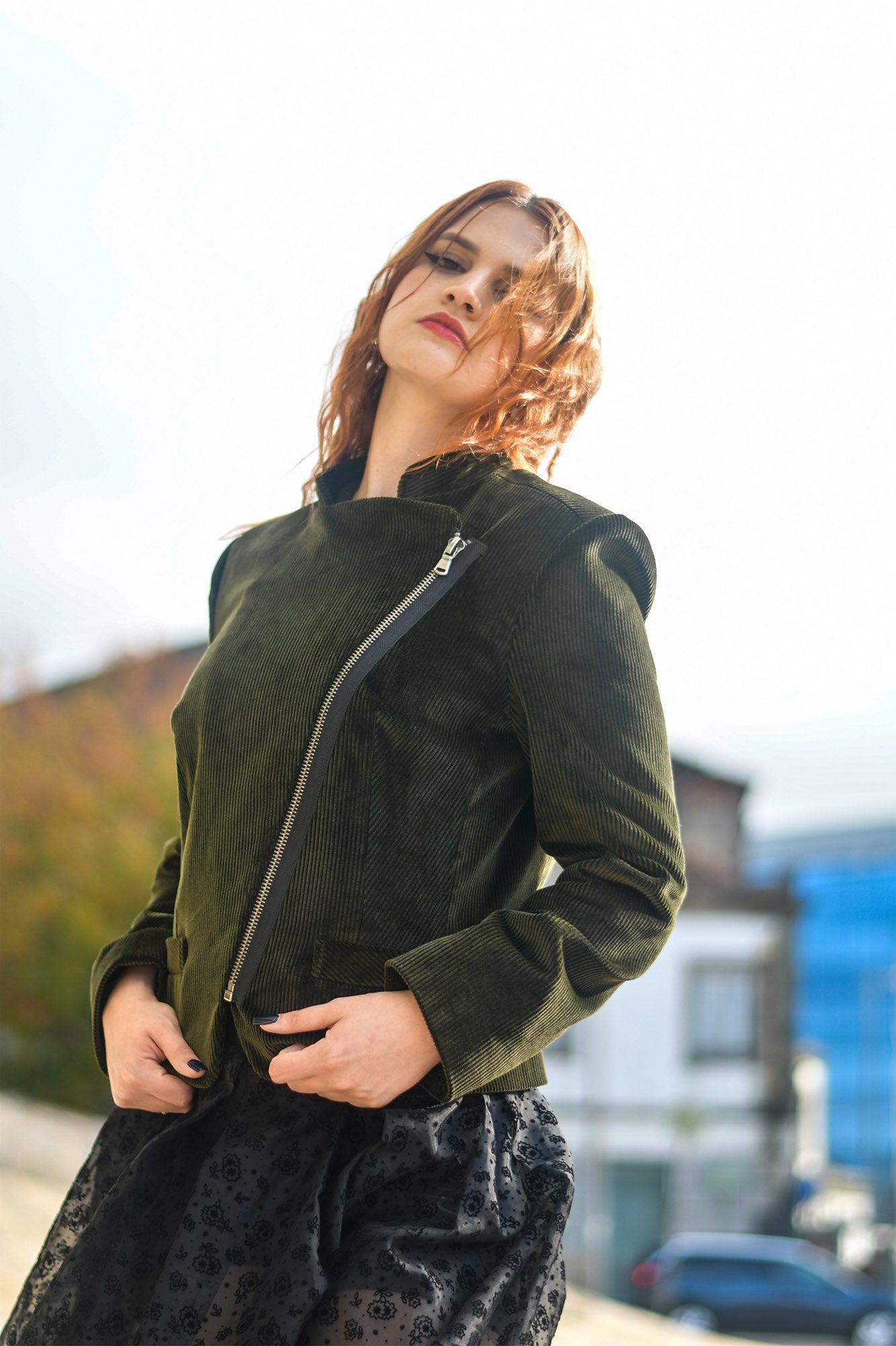 Blusão Bombazina Verde Escuro