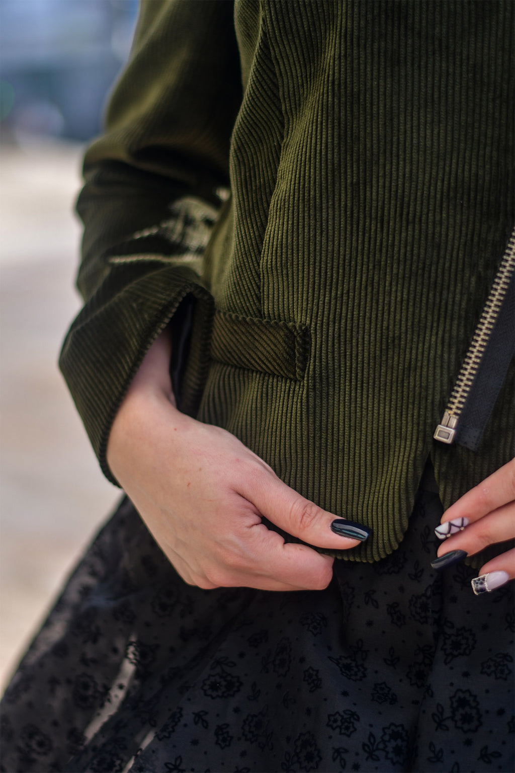 Blusão Bombazina Verde Escuro