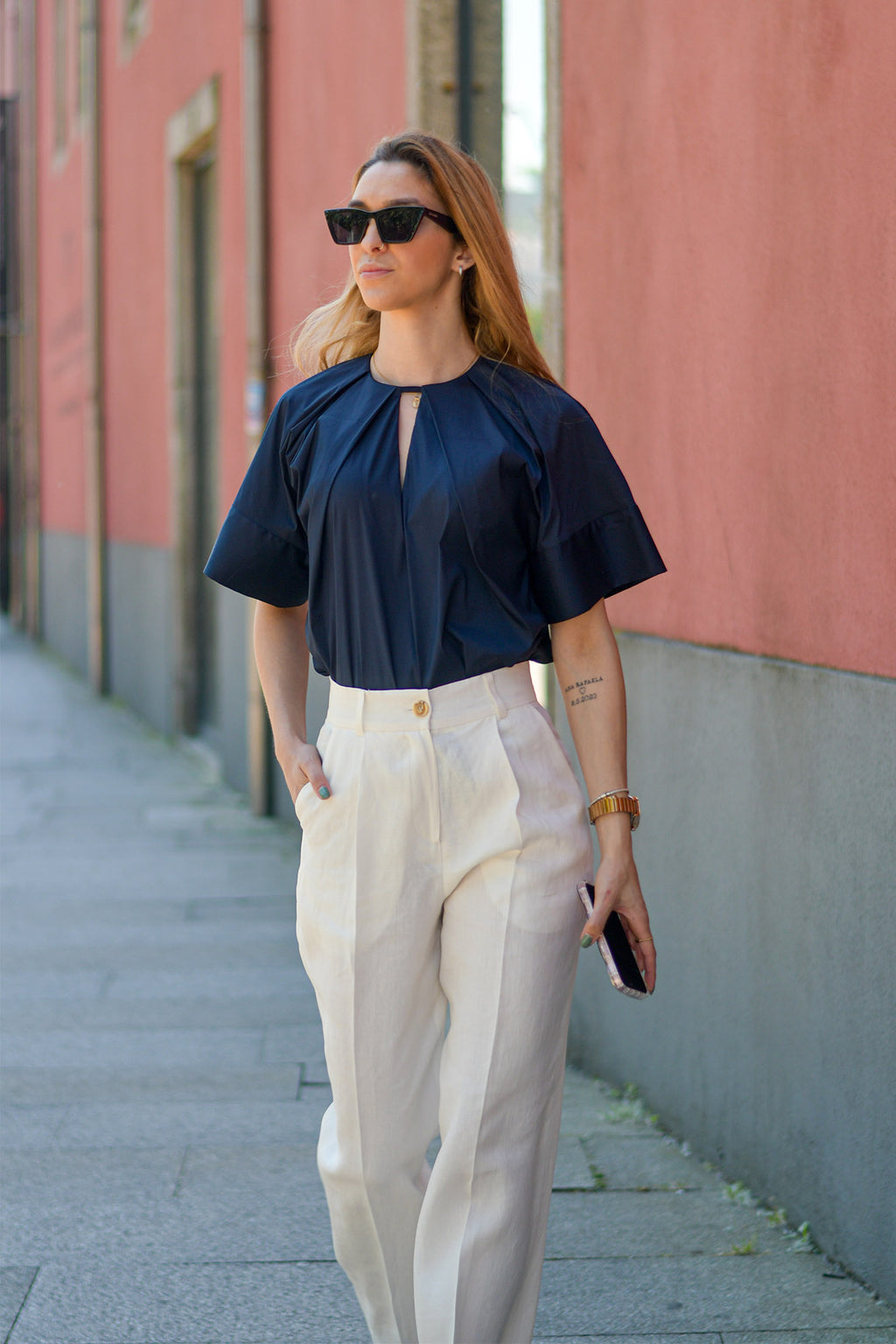 Calça Reta Linho Branco