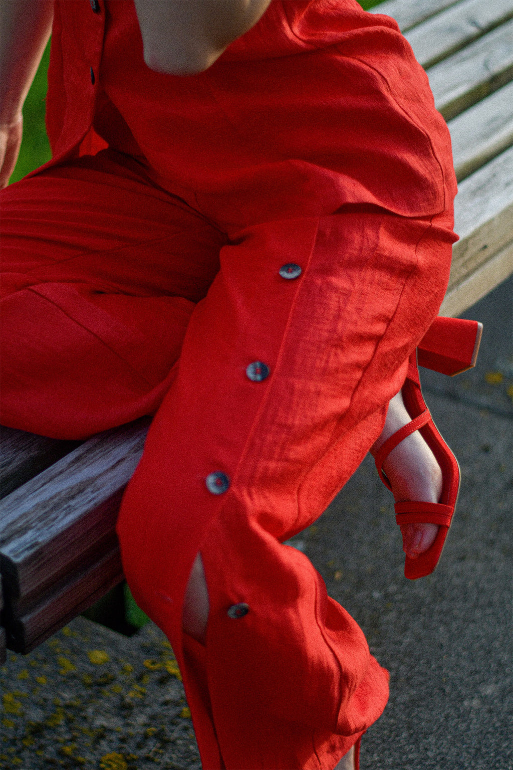 Calça Vermelho Cereja Peça Única