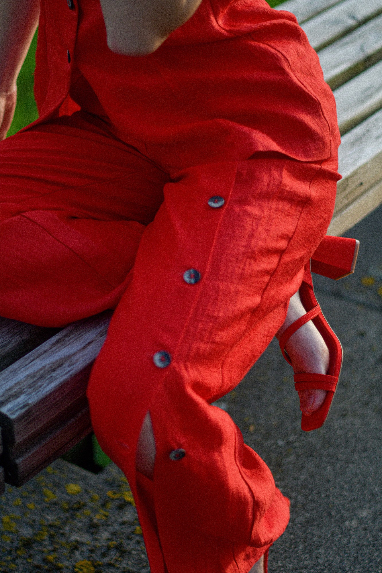 Calça Vermelho Cereja Peça Única