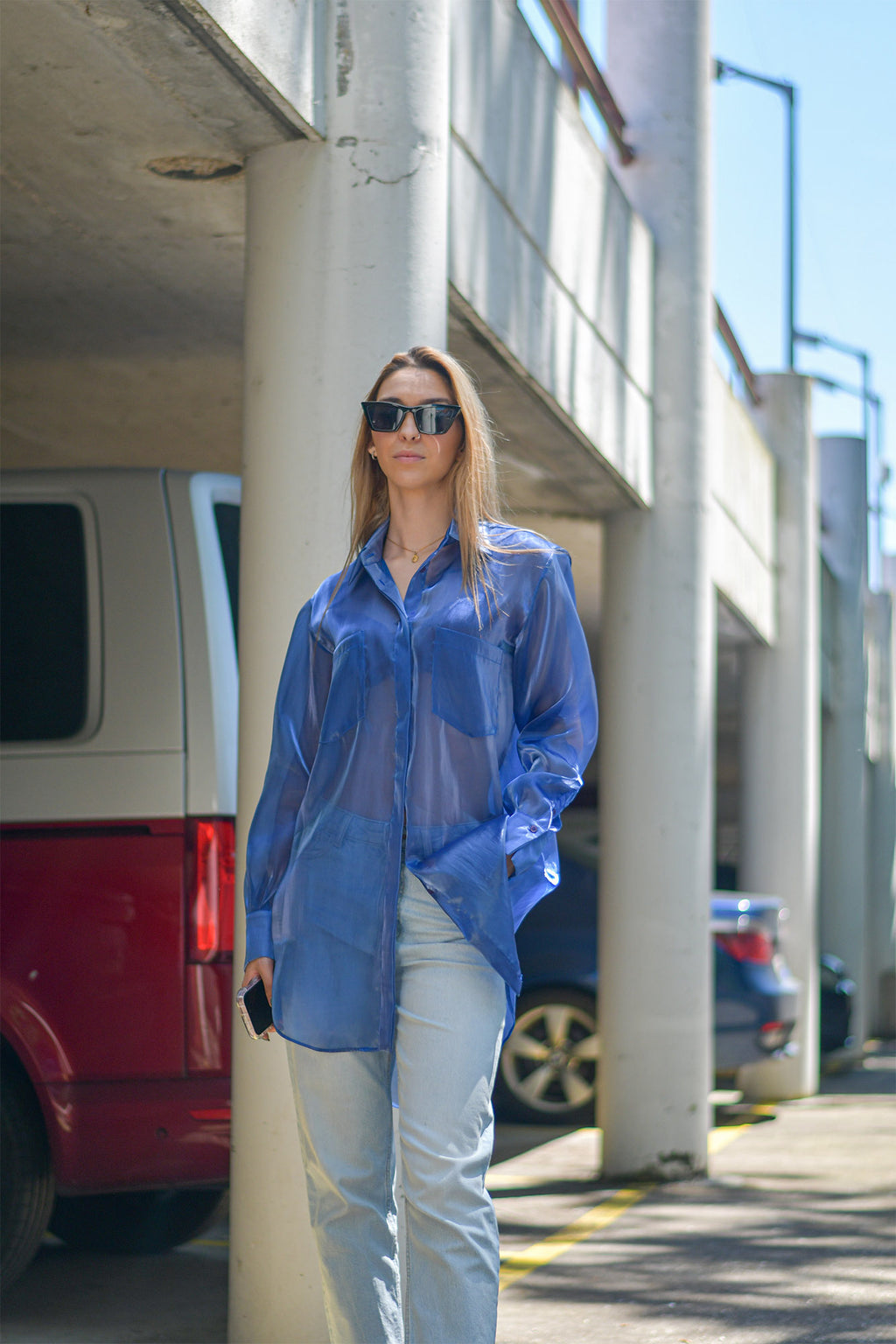Camisa Oversized Azul Transparente Limited Edition