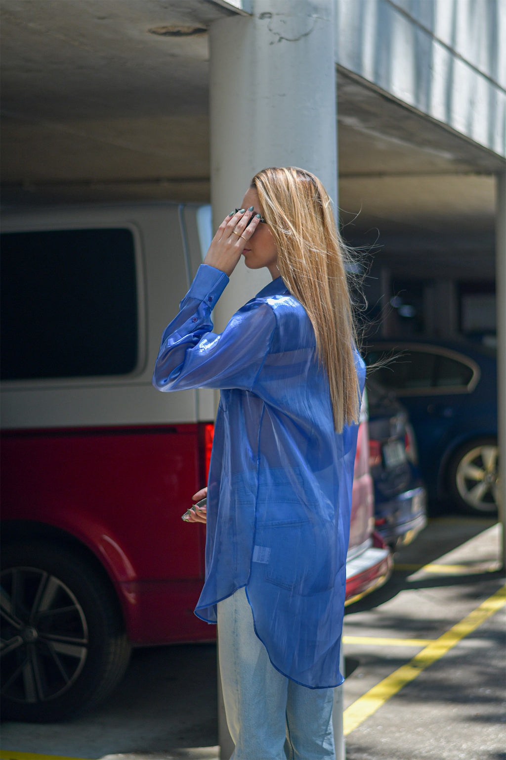 Camisa Oversized Azul Transparente Limited Edition