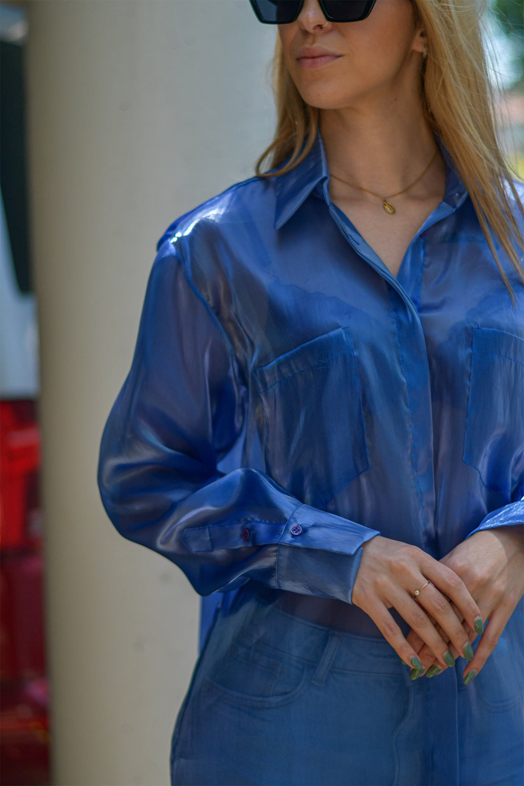 Camisa Oversized Azul Transparente Limited Edition