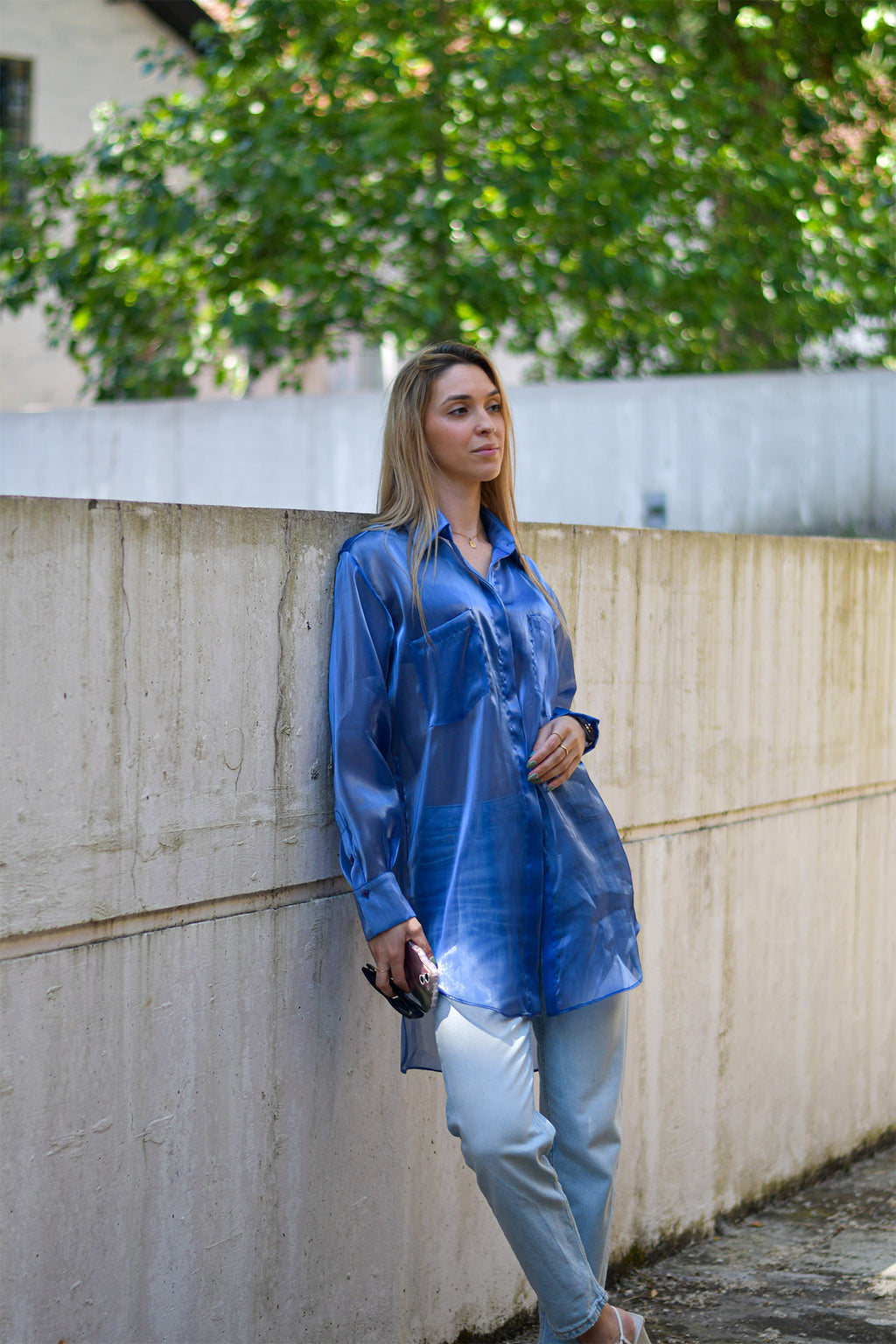 Camisa Oversized Azul Transparente Limited Edition