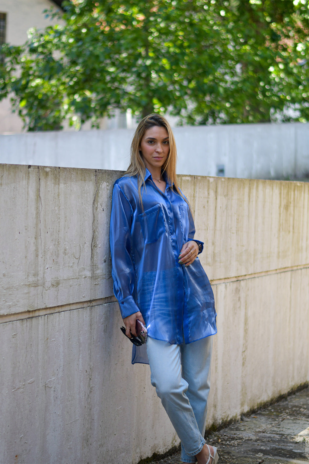 Camisa Oversized Azul Transparente Limited Edition