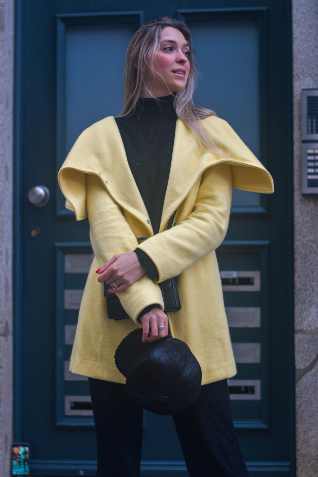 Casaco de Lã Midi Amarelo Limited Edition