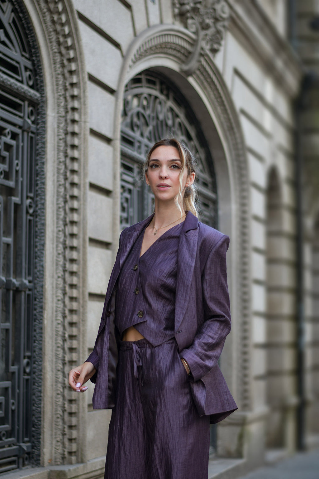 Blazer com Efeito Enrugado Peça Única