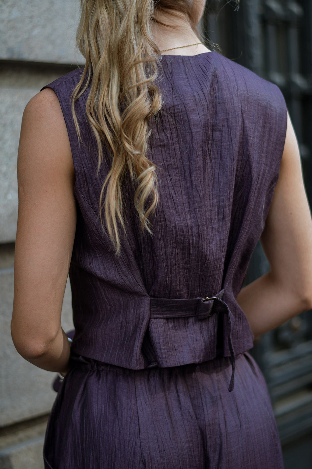 Colete com Efeito Enrugado Peça Única