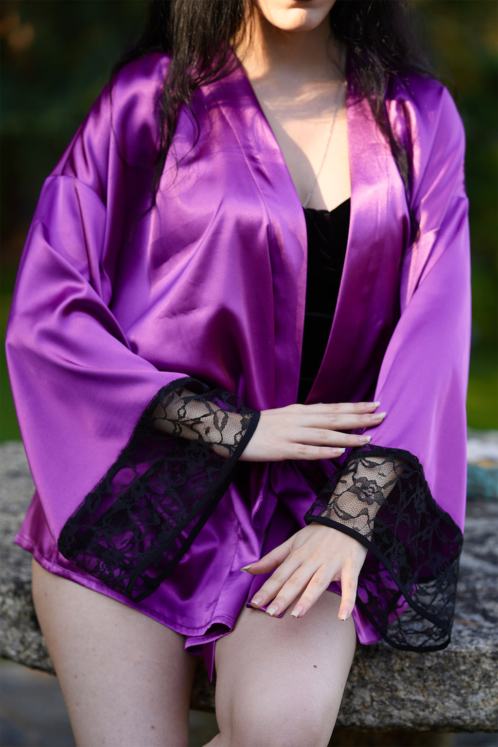 Quimono Cetim Púrpura