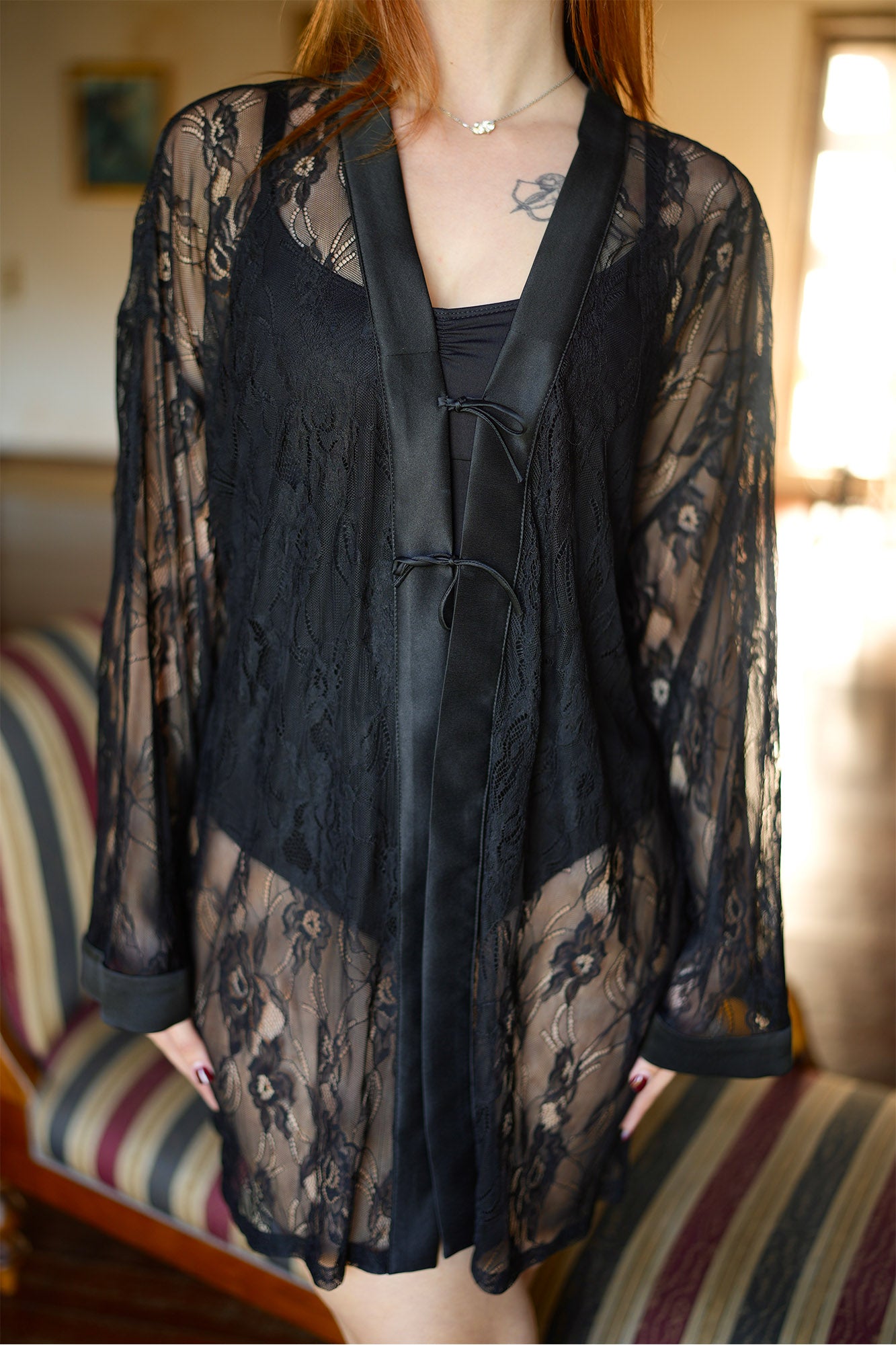 Quimono de Renda Preta