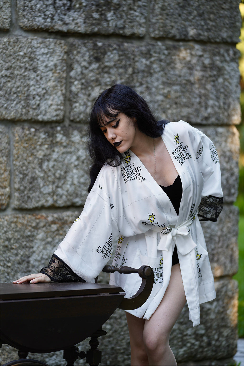 Quimono de Seda Branco Estampado Limited Edition