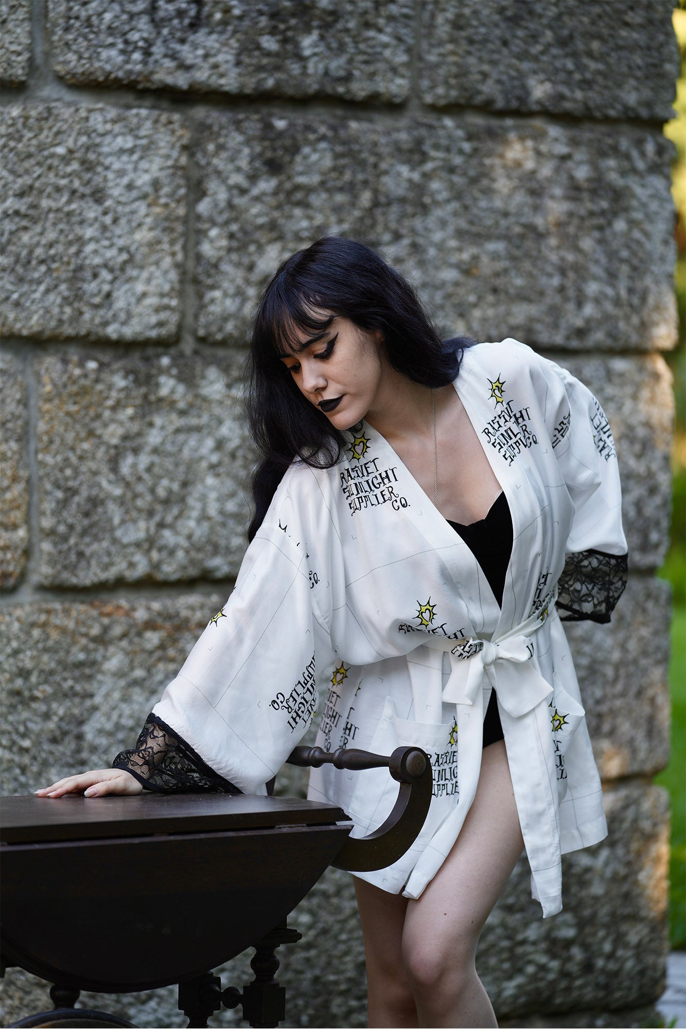 Quimono de Seda Branco Estampado Limited Edition