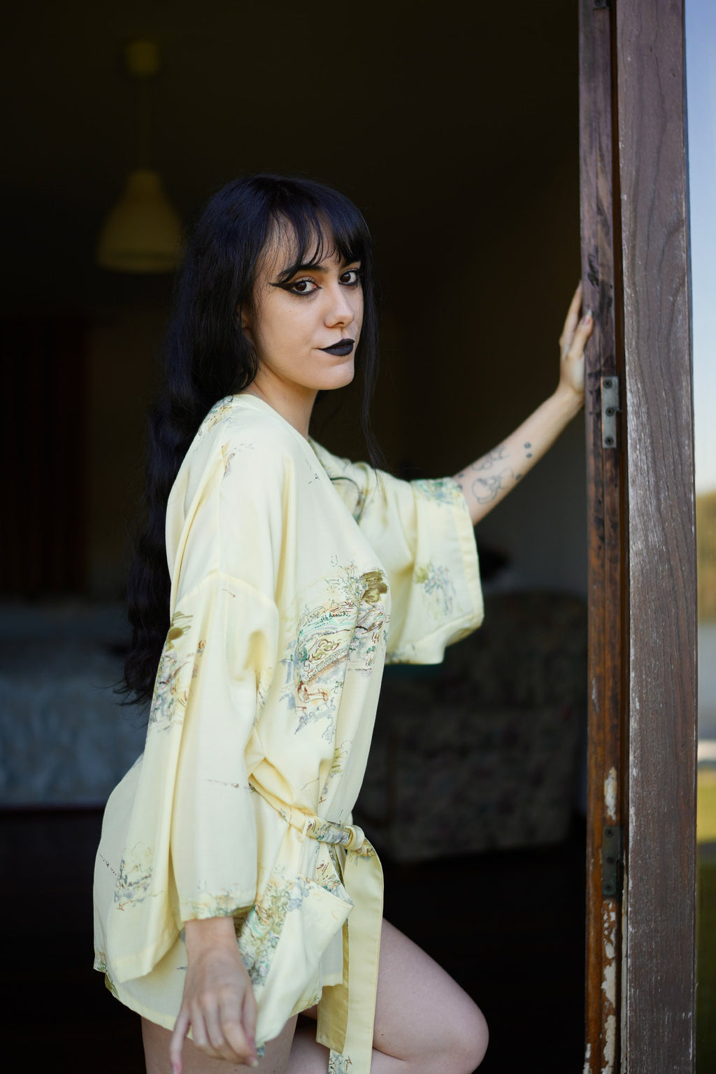 Quimono de Seda Padrão Amarelo Limited Edition