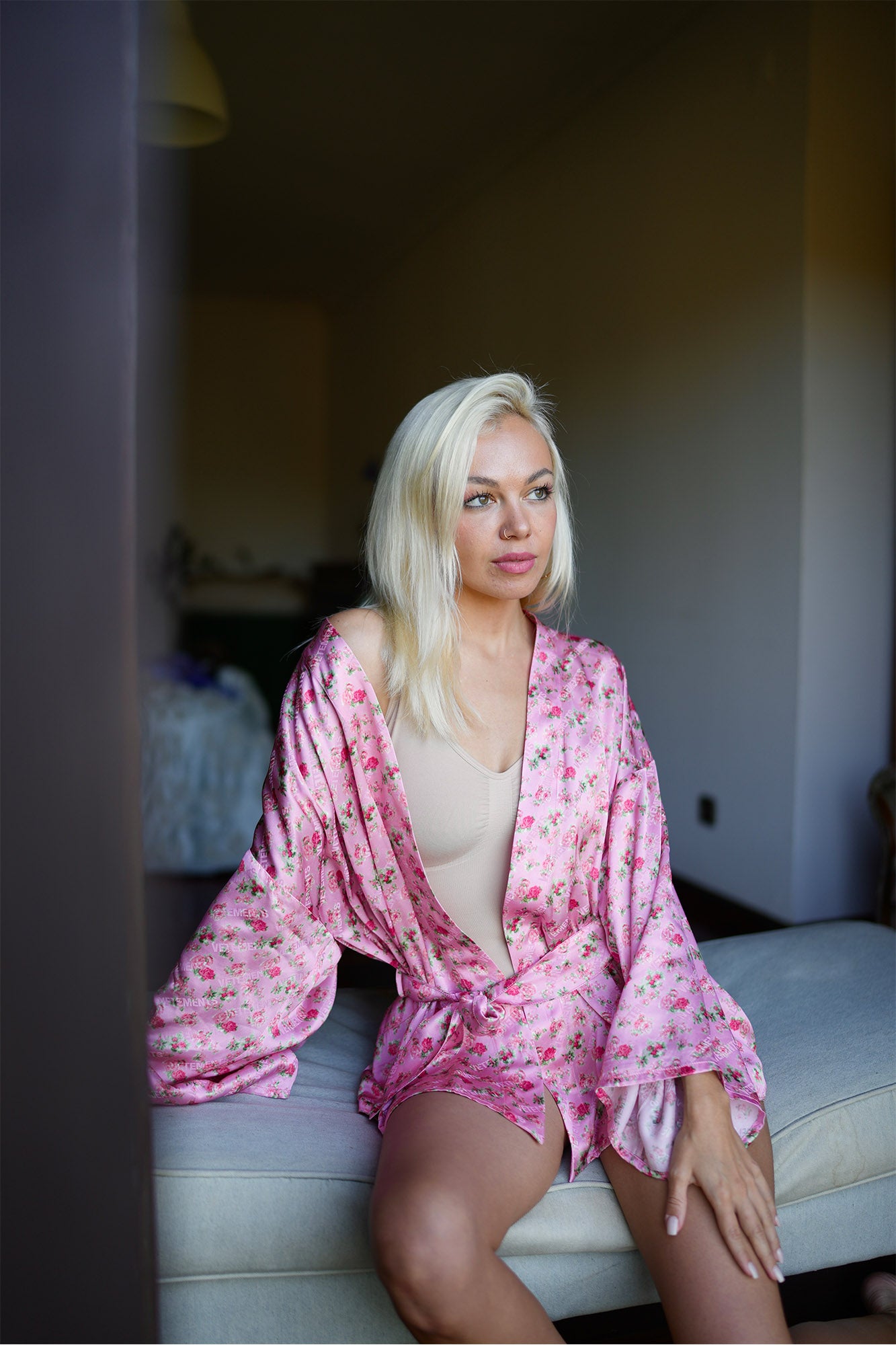 Quimono de Seda Rosa Florido Limited Edition