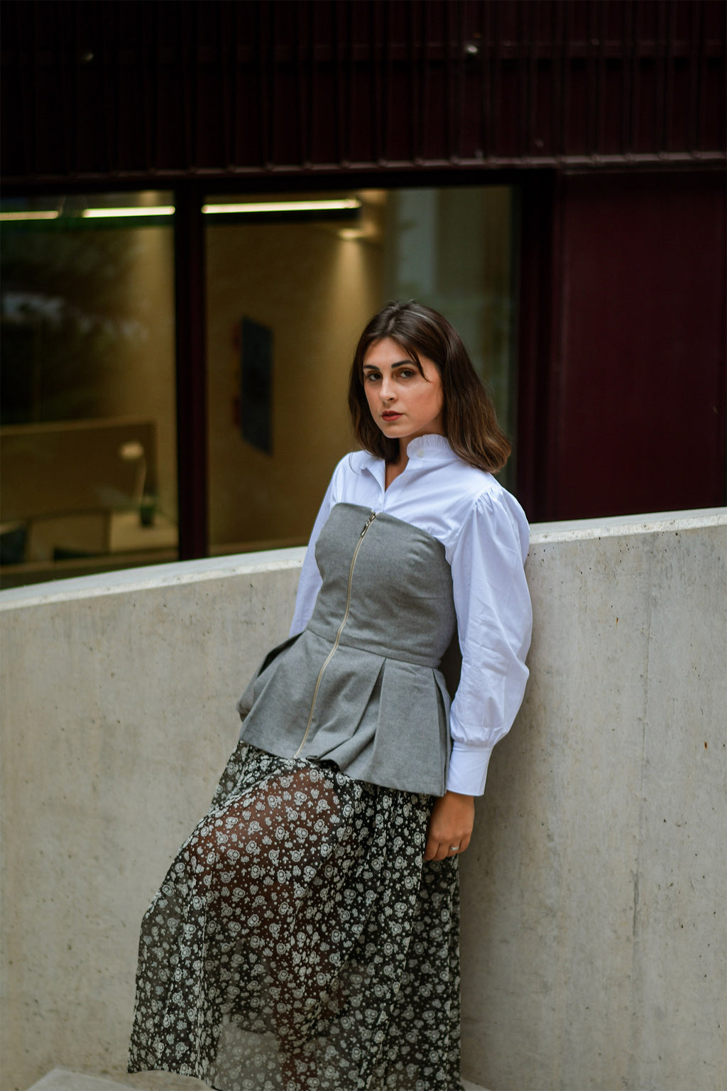 Top Corpete Estruturado Cinza