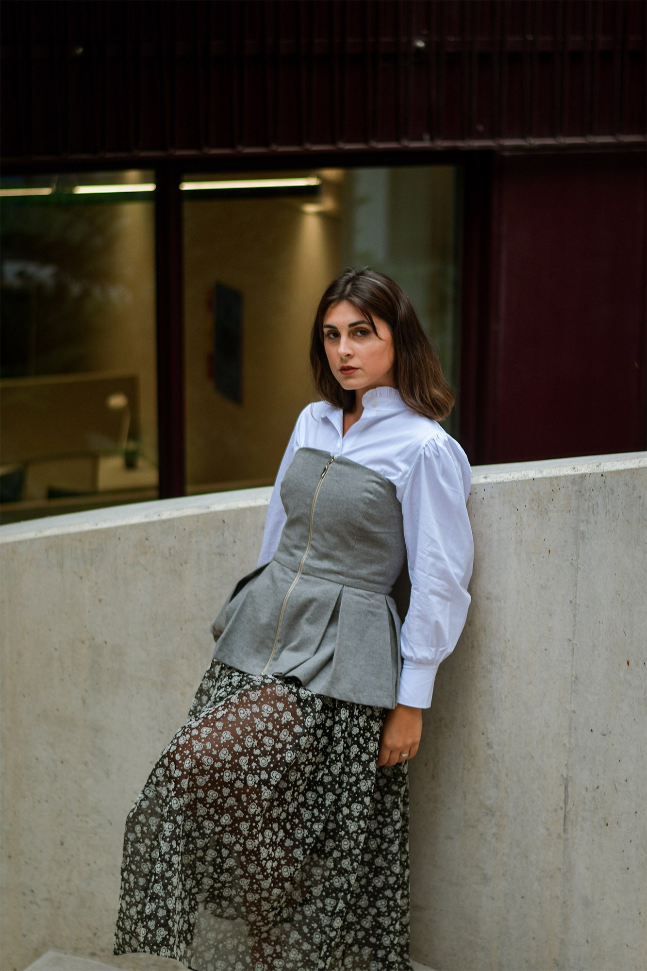 Top Corpete Estruturado Cinza